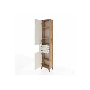 Arges Dolap 4 Raflı 2 Çekmeceli 2 Kapaklı 44x30x221 Çam-aytaşı