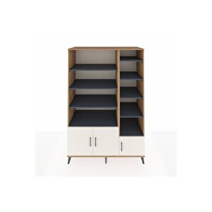 Kronos Dolap 10 Raflı 3 Kapaklı 132x59x195 Çam-aytaşı/antrasit