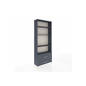 Arges Dolap 4 Raflı 2 Çekmeceli 88x30x221 Antrasit-antrasit