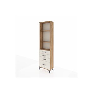 Arges Dolap 3 Raflı 4 Çekmeceli 60x30x221 Çam-aytaşı