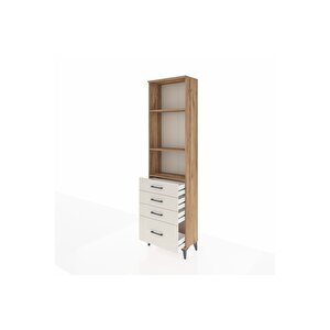 Arges Dolap 3 Raflı 4 Çekmeceli 60x30x221 Çam-aytaşı