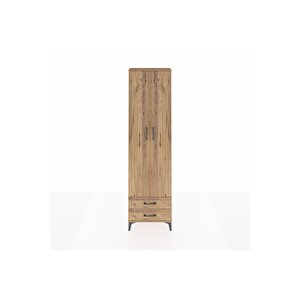 Arges Dolap 3 Raflı 2 Çekmeceli Tek Askılı 60x30x221 Çam-çam