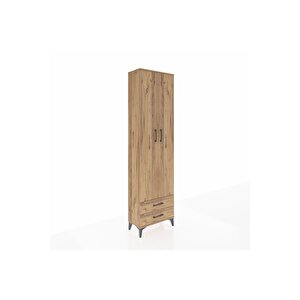 Arges Dolap 3 Raflı 2 Çekmeceli Tek Askılı 60x30x221 Çam-çam