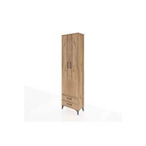 Arges Dolap 3 Raflı 2 Çekmeceli Tek Askılı 60x30x221 Çam-çam