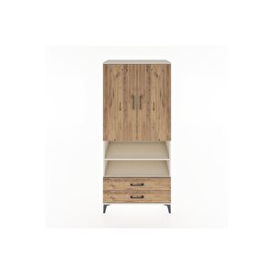 Hyperion Dolap 3 Raflı 2 Çekmeceli Tek Askılı 88x44x195 Aytaşı-çam