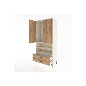 Hyperion Dolap 3 Raflı 2 Çekmeceli Tek Askılı 88x44x195 Aytaşı-çam