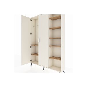 Arges Dolap 7 Raflı 2 Kapaklı Tek Askılı 132x30x195 Aytaşı-aytaşı/çam