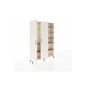 Arges Dolap 7 Raflı 2 Kapaklı Tek Askılı 132x30x195 Aytaşı-aytaşı/çam