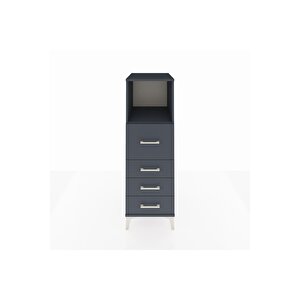 Kronos Dolap Tek Raflı 4 Çekmeceli 44x59x134 Antrasit-antrasit