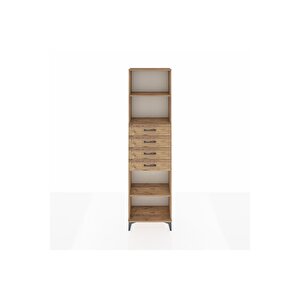 Arges Dolap 3 Raflı 4 Çekmeceli 60x30x221 Çam-çam