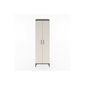 Hyperion Dolap 3 Raflı 2 Kapaklı Tek Askılı 60x44x195 Antrasit-aytaşı