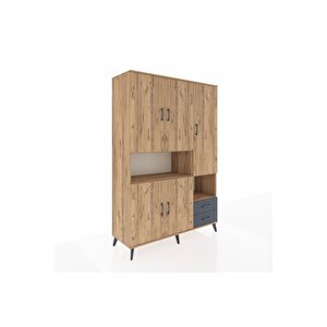 Hyperion Dolap 10 Raflı 2 Çekmeceli 5 Kapaklı 132x44x195 Çam-çam/antrasit