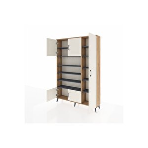 Arges Dolap 11 Raflı 5 Kapaklı 132x30x195 Çam-aytaşı/antrasit