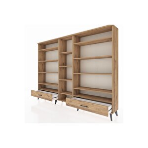 Arges Dolap 14 Raflı 2 Çekmeceli  220x30x163 Çam-çam