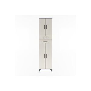 Arges Dolap 5 Raflı 2 Çekmeceli 4 Kapaklı 60x30x243 Antrasit-aytaşı