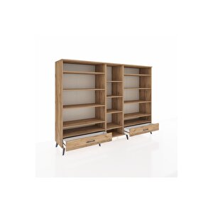 Hyperion Dolap 14 Raflı 2 Çekmeceli  220x44x163 Çam-çam