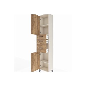 Arges Dolap 3 Raflı 3 Çekmeceli 2 Kapaklı 44x30x221 Aytaşı-çam