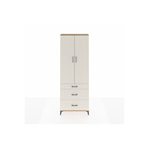 Arges Dolap 4 Raflı 3 Çekmeceli 2 Kapaklı 88x30x243 Çam-aytaşı