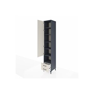 Hyperion Dolap 6 Raflı 2 Çekmeceli Tek Kapaklı 44x44x243 Antrasit-aytaşı