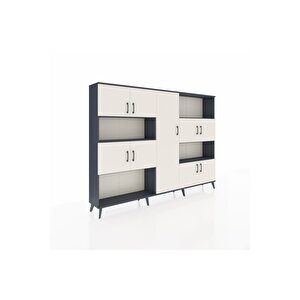 Arges Dolap 10 Raflı 9 Kapaklı 220x30x163 Antrasit-aytaşı/antrasit