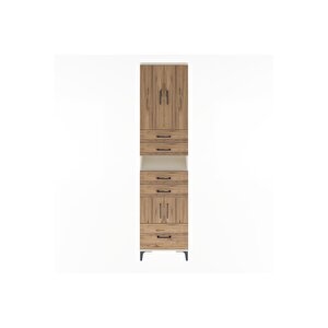 Arges Dolap 4 Raflı 5 Çekmeceli 4 Kapaklı 60x30x243 Aytaşı-çam