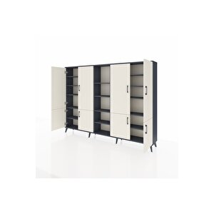 Arges Dolap 14 Raflı 8 Kapaklı 220x30x163 Antrasit-aytaşı/antrasit