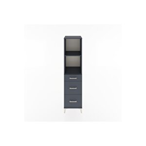 Hyperion Dolap 2 Raflı 3 Çekmeceli 44x44x182 Antrasit-antrasit