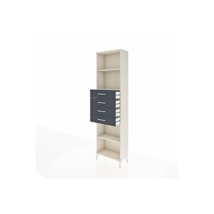 Arges Dolap 3 Raflı 4 Çekmeceli 60x30x221 Aytaşı-antrasit