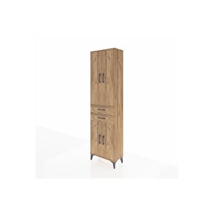 Arges Dolap 3 Raflı 2 Çekmeceli Tek Askılı 60x30x221 Çam-çam