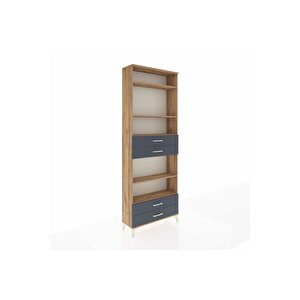 Arges Dolap 5 Raflı 4 Çekmeceli 88x30x243 Çam-antrasit