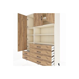 Hyperion Gardrop 8 Raflı 6 Çekmeceli 3 Kapaklı 132x44x195 Aytaşı-çam