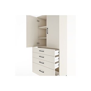 Hyperion Dolap 3 Raflı 4 Çekmeceli 2 Kapaklı 88x44x195 Aytaşı-aytaşı