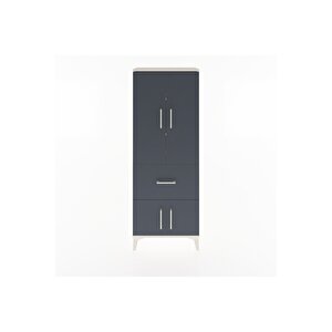 Arges Dolap 3 Raflı Tek Çekmeceli 4 Kapaklı 60x30x163 Aytaşı-antrasit