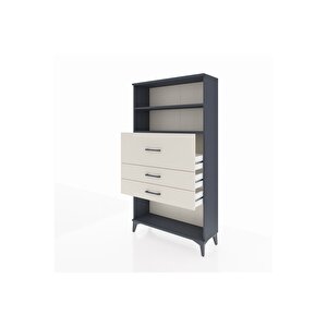 Arges Dolap 2 Raflı 3 Çekmeceli 88x30x163 Antrasit-aytaşı