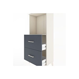 Hyperion Dolap Tek Raflı 2 Çekmeceli 60x44x134 Aytaşı-antrasit