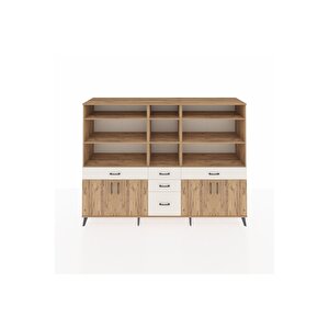 Hyperion Dolap 11 Raflı 5 Çekmeceli 4 Kapaklı 220x44x163 Çam-çam/aytaşı