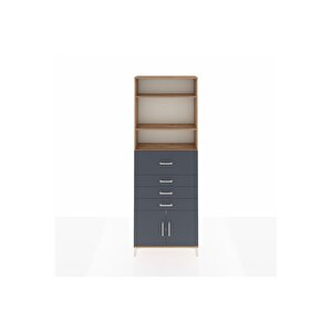 Arges Dolap 4 Raflı 4 Çekmeceli 2 Kapaklı 88x30x243 Çam-antrasit