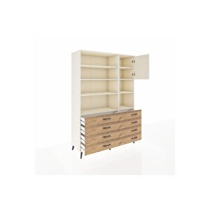 Hyperion Dolap 8 Raflı 8 Çekmeceli Tek Kapaklı  132x44x195 Aytaşı-aytaşı/çam