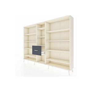 Arges Dolap 11 Raflı 3 Çekmeceli  220x30x163 Aytaşı-aytaşı/antrasit