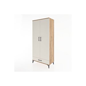 Hyperion Dolap 5 Raflı Tek Çekmeceli 2 Kapaklı 88x44x195 Çam-aytaşı