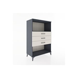 Hyperion Dolap Tek Raflı 3 Çekmeceli 88x44x134 Antrasit-aytaşı
