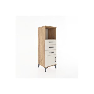 Hyperion Dolap Tek Raflı 3 Çekmeceli Tek Kapaklı 44x44x134 Çam-aytaşı