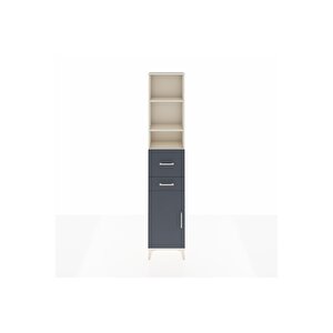 Arges Dolap 4 Raflı 2 Çekmeceli Tek Kapaklı 44x30x221 Aytaşı-antrasit