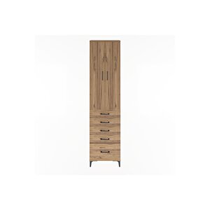 Arges Dolap 4 Raflı 5 Çekmeceli 2 Kapaklı 60x30x243 Çam-çam