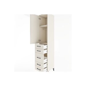 Hyperion Dolap 2 Raflı 5 Çekmeceli Tek Askılı 44x44x221 Aytaşı-aytaşı