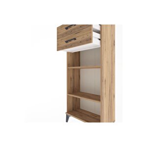 Arges Dolap 2 Raflı 2 Çekmeceli 60x30x134 Çam-çam