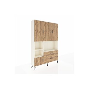 Arges Gardrop 7 Raflı 2 Çekmeceli 5 Kapaklı 132x30x195 Aytaşı-çam