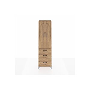 Arges Dolap 2 Raflı 3 Çekmeceli Tek Askılı 60x30x221 Çam-çam