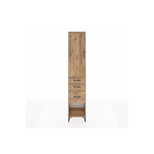 Arges Dolap 3 Raflı 3 Çekmeceli Tek Kapaklı 44x30x221 Çam-çam