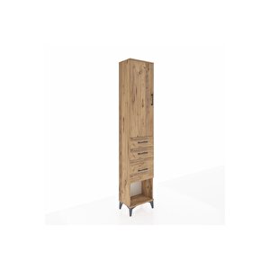 Arges Dolap 3 Raflı 3 Çekmeceli Tek Kapaklı 44x30x221 Çam-çam